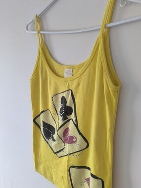 Yellow Women's Graphic Spaghetti Strap Camisole Tank Top